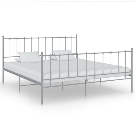 Estructura de cama de metal gris 200x200 cm de vidaXL, Camas y somieres - Ref: Foro24-324966, Precio: 95,77 €, Descuento: %
