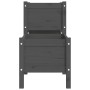 Jardinera de madera de pino maciza gris 178,5x44x75 cm