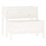 Jardinera madera maciza de pino blanco 84,5x84x75 cm