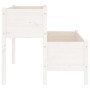 Jardinera de madera de pino maciza blanca 110x84x75 cm