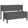 Jardinera de madera de pino maciza gris 110x84x75 cm