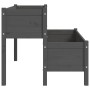 Jardinera de madera de pino maciza gris 110x84x75 cm