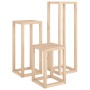 Set de soportes para plantas 3 piezas madera maciza de pino