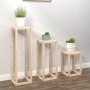 Set de soportes para plantas 3 piezas madera maciza de pino