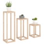 Set de soportes para plantas 3 piezas madera maciza de pino