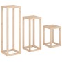 Set de soportes para plantas 3 piezas madera maciza de pino