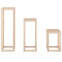 Set de soportes para plantas 3 piezas madera maciza de pino