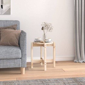 Mesa de centro de madera de pino maciza Ø 42,5x45 cm Mesa de centro de madera de pino maciza Ø 42,5x45 cm