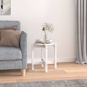 Mesa de centro de madera maciza de pino blanco Ø42,5x45 cm Mesa de centro de madera maciza de pino blanco Ø42,5x45 cm