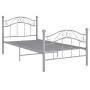 Gray metal bed frame 100x200 cm by vidaXL, Beds and slatted bases - Ref: Foro24-324993, Price: 111,48 €, Discount: %