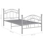 Gray metal bed frame 100x200 cm by vidaXL, Beds and slatted bases - Ref: Foro24-324993, Price: 111,48 €, Discount: %