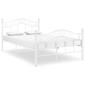White metal bed frame 120x200 cm by vidaXL, Beds and slatted bases - Ref: Foro24-324995, Price: 156,59 €, Discount: %