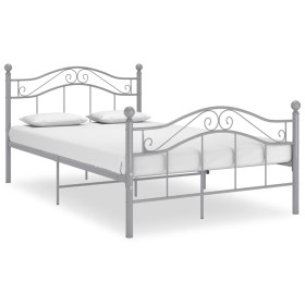 Gray metal bed frame 120x200 cm by vidaXL, Beds and slatted bases - Ref: Foro24-324996, Price: 120,03 €, Discount: %