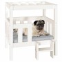 Cama para perros madera maciza de pino blanco 65,5x50,5x70 cm