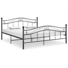Black metal bed frame 140x200 cm by vidaXL, Beds and slatted bases - Ref: Foro24-324997, Price: 204,14 €, Discount: %