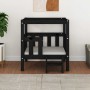 Cama para perros madera maciza de pino negro 65,5x50,5x70 cm