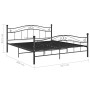 Estructura de cama de metal negro 140x200 cm de vidaXL, Camas y somieres - Ref: Foro24-324997, Precio: 182,72 €, Descuento: %