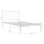 Estructura de cama de metal blanco 100x200 cm de vidaXL, Camas y somieres - Ref: Foro24-325013, Precio: 80,68 €, Descuento: %