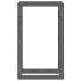 Estante para leña madera maciza de pino gris 60x25x100 cm
