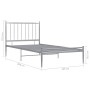 Estructura de cama de metal gris 100x200 cm de vidaXL, Camas y somieres - Ref: Foro24-325014, Precio: 117,88 €, Descuento: %