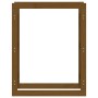 Estante para leña madera maciza de pino marrón miel 80x25x100cm