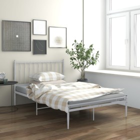 Estructura de cama de metal blanco 120x200 cm