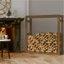 Estante para leña madera maciza pino marrón miel 100x25x100 cm