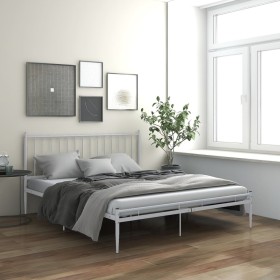 Estructura de cama de metal blanco 140x200 cm