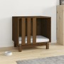 Cama para perros madera maciza pino marrón miel 60x45x57 cm