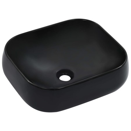 Lavabo 44,5x39,5x14,5 cm cerámica negro en Lavabos | Comprar online en Foro24