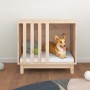 Caseta para perros madera maciza de pino 70x50x62 cm