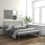 Gray metal bed frame 140x200 cm by vidaXL, Beds and slatted bases - Ref: Foro24-325020, Price: 145,54 €, Discount: %