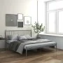 Gray metal bed frame 140x200 cm by vidaXL, Beds and slatted bases - Ref: Foro24-325020, Price: 144,30 €, Discount: %