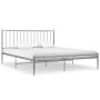 Gray metal bed frame 140x200 cm by vidaXL, Beds and slatted bases - Ref: Foro24-325020, Price: 145,54 €, Discount: %