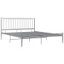 Gray metal bed frame 140x200 cm by vidaXL, Beds and slatted bases - Ref: Foro24-325020, Price: 145,54 €, Discount: %