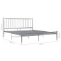 Gray metal bed frame 140x200 cm by vidaXL, Beds and slatted bases - Ref: Foro24-325020, Price: 145,54 €, Discount: %