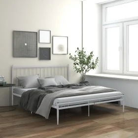 White metal bed frame 180x200 cm by vidaXL, Beds and slatted bases - Ref: Foro24-325025, Price: 167,13 €, Discount: %