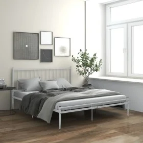 Bettgestell aus weißem Metall, 200 x 200 cm von vidaXL, Betten und Lattenroste - Ref: Foro24-325028, Preis: 156,39 €, Rabatt: %