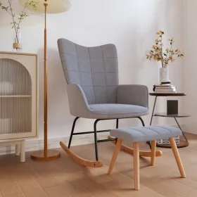 Rocking chair with footrest in light gray fabric by vidaXL, Rocking chairs - Ref: Foro24-328018, Price: 163,93 €, Discount: %