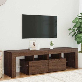 Mueble de TV con luces LED marrón roble 140x36,5x40 cm en Muebles TV | Comprar online en Foro24