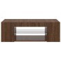 Mueble de TV con luces LED color roble marrón 90x39x30 cm