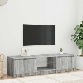 Mueble para TV con luces LED gris Sonoma 140x40x36 cm
