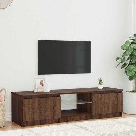 Mueble de TV con luces LED marrón roble 140x40x36 cm en Muebles TV | Comprar online en Foro24