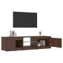 Mueble de TV con luces LED marrón roble 140x40x36 cm en Muebles TV | Comprar online en Foro24