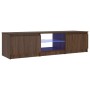 Mueble de TV con luces LED marrón roble 140x40x36 cm en Muebles TV | Comprar online en Foro24