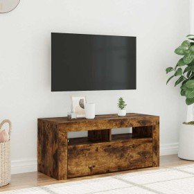 Mueble de TV con luces LED roble ahumado 90x35x40 cm en Muebles TV | Comprar online en Foro24