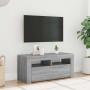 Mueble de TV con luces LED gris Sonoma 90x35x40 cm