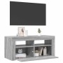 Mueble de TV con luces LED gris Sonoma 90x35x40 cm