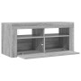Mueble de TV con luces LED gris Sonoma 90x35x40 cm
