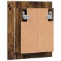 Armario de baño con espejo LED madera roble ahumado 40x12x45 cm